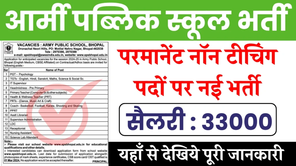 APS School Supervisor 7 Recruitment 2025